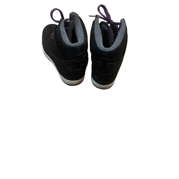 Worn once pristine Nike black suede wedge hi top sneakers 7.5 - Picture 5 of 8